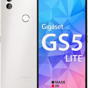 Gigaset GS5 Lite Smartphone – Made in Germany – 48MP Dual Camera – 4500 mAh Replacement Battery up to 350 Hours Standby – Fast Charging – Octa-Core Processor – 4GB RAM + 64GB – Android 12, Pearl White