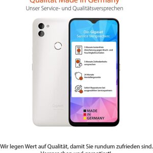 Gigaset GS5 Lite Smartphone – Made in Germany – 48MP Dual Camera – 4500 mAh Replacement Battery up to 350 Hours Standby – Fast Charging – Octa-Core Processor – 4GB RAM + 64GB – Android 12, Pearl White