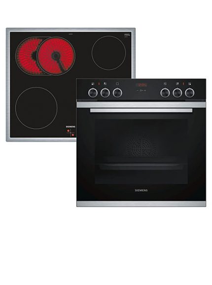 Siemens iQ300 Built-in Electric Oven with Glass Ceramic Hob Combination EQ211KA00 / Stainless Steel / Quick Heating / 3D Hot Air Plus / coolGlass / Roasting Zone [Energy Class A]