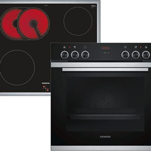 Siemens iQ300 Built-in Electric Oven with Glass Ceramic Hob Combination EQ211KA00 / Stainless Steel / Quick Heating / 3D Hot Air Plus / coolGlass / Roasting Zone [Energy Class A]