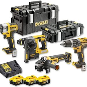 DeWALT DCK422P3-QW Battery Combo Pack (4 Pieces) ), 18 Volt, 18 V, black/yellow