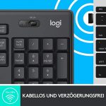 Logitech MK295 Wireless Keyboard Mouse Set with Silent Touch Technology, Shortcut Buttons, Optical Guide, Nano USB Receiver, Delay Free Wireless Connection, QWERTZ Layout -Black - Image 5