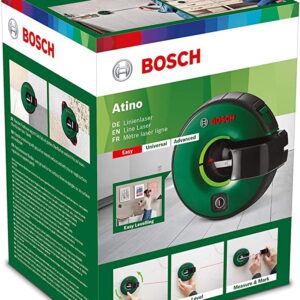 Bosch Line Laser Atino (1.5 m working range, horizontal or vertical levelling, integrated measuring tape, in cardboard box)