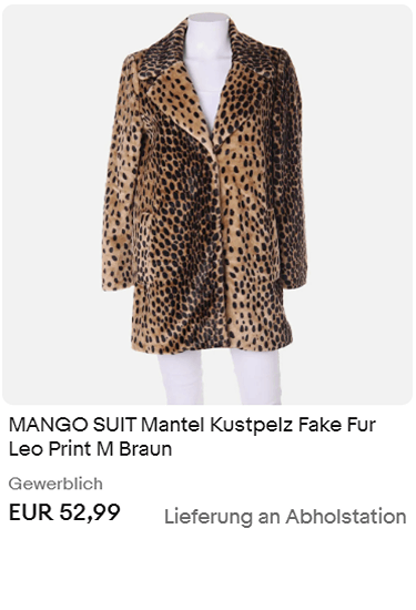 GERARD DAREL Mantel Kustpelz Fake Fur Leo Print D 40 caramel