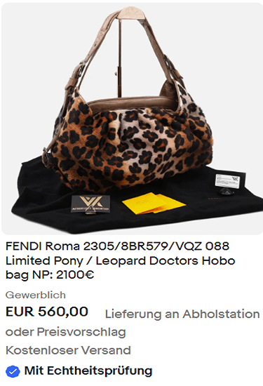 FENDI Roma 2305/8BR579/VQZ 088 Limited Pony / Leopard Doctors Hobo bag NP: 2100€