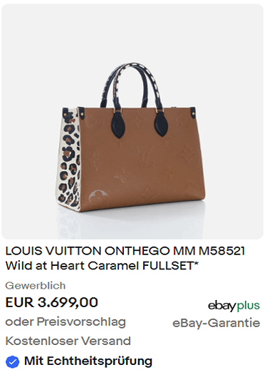 LOUIS VUITTON ONTHEGO MM M58521 Wild at Heart Caramel FULLSET*