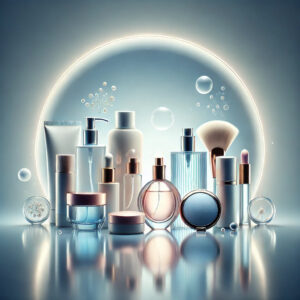 elegant-display-of-personal-care-products-beauty-products-and-a-perfume-bottle-arranged-on-a-smooth-surface-make up - beauty