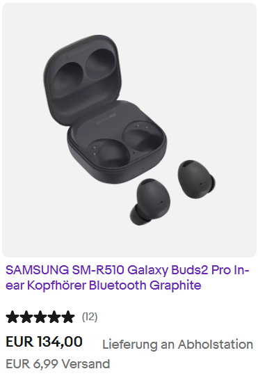 SAMSUNG SM-R510 Galaxy Buds2 Pro In-ear Kopfhörer Bluetooth Graphite