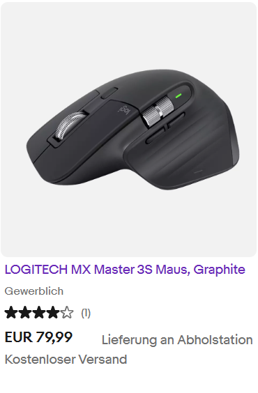 LOGITECH MX Master 3S Maus, Graphite