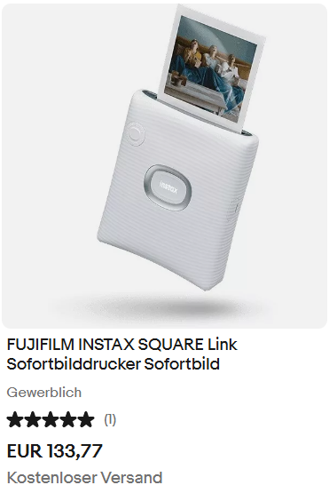 FUJIFILM INSTAX SQUARE Link Sofortbilddrucker Sofortbild