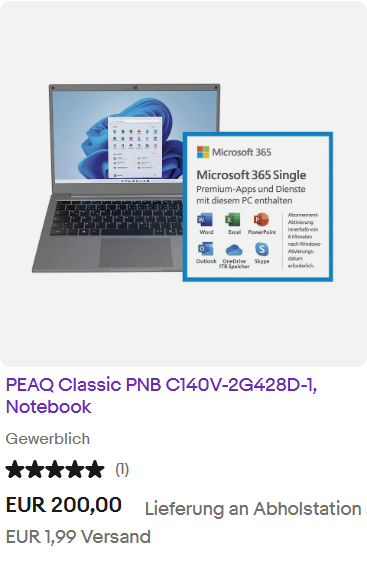 PEAQ Classic PNB C140V-2G428D-1, Notebook