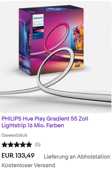 PHILIPS Hue Play Gradient 55 Zoll Lightstrip 16 Mio. Farben