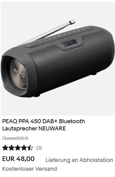 PEAQ PPA 450 DAB+ Bluetooth Lautsprecher NEUWARE