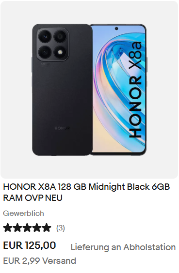 HONOR X8A 128 GB Midnight Black 6GB RAM OVP NEU