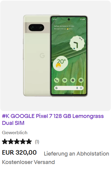 #K GOOGLE Pixel 7 128 GB Lemongrass Dual SIM