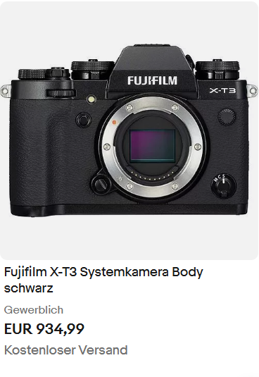 Fujifilm X-T3 Systemkamera Body schwarz