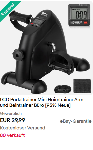 LCD Pedaltrainer Mini Heimtrainer Arm und Beintrainer Büro [95% Neue]