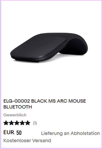 Original Microsoft Arc Bluetooth Maus - Schwarz (ELG-00002)